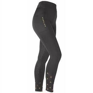 NEW AUBRION girls' porter winter riding tights in black